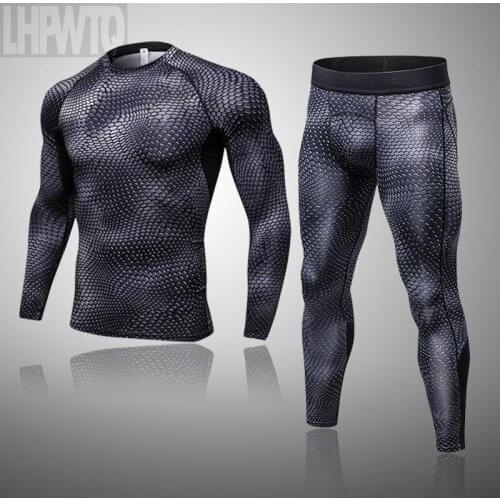 Thermal Underwear Sets For Men Winter Long Johns Winter Compression Clothes Men Thick Thermal Clothing Solid Drop Shipping