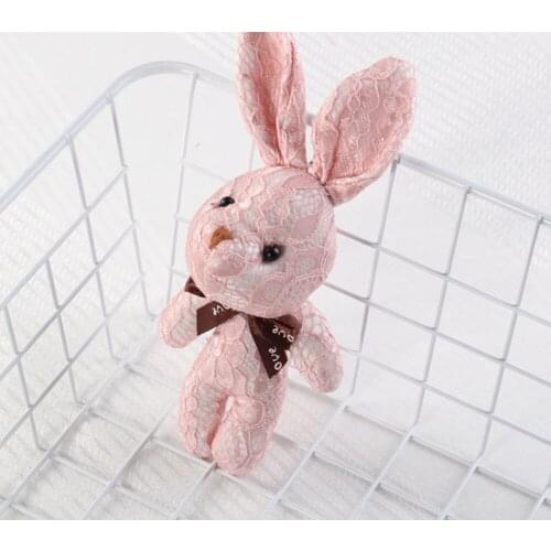 18CM Lace rabbit pendant doll mobile phone bag accessories plush key chain small gifts