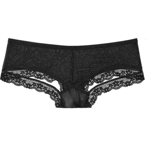 Lace Back Hollow Out Panties Women Thin Floral Edge Sexy Underwear Transparent Briefs Seamless Lingerie Thong