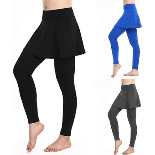 Leggings Sport Women Fitness Casual Skirt Leggings Tennis Pants Sports Fitness Cropped Culottes Athletic Pants Yoga Штаны