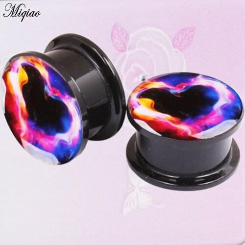 Miqiao 2pcs Fashionable Hot Oil Drop Acrylic Ears 6mm-25mm Exquisite Piercing Jewelry