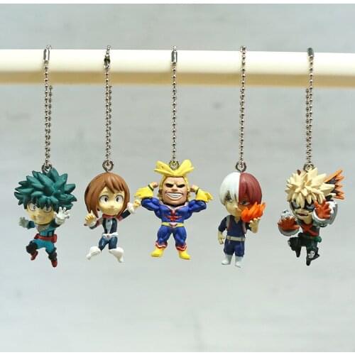 My Hero Academia All Might Izuku Shoto Katsuki Ochaco Q Version Figures Pendants Toys Collectible Figurals 5pcs/set