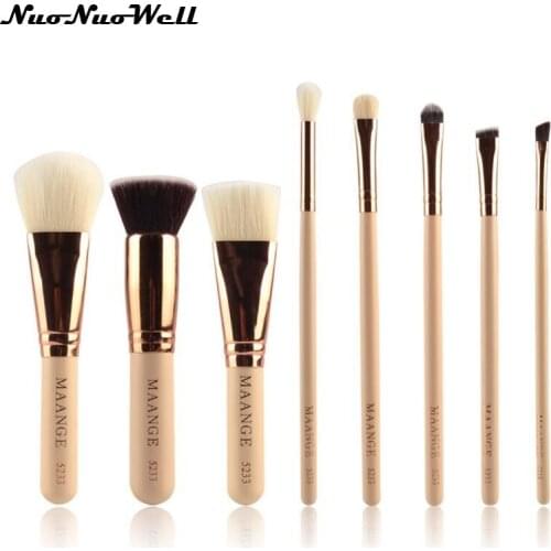 8pcs Makeup Brushes Premium Blush Foundation Powder Brush Set Professional Wood Handle Cosmetic Makeup Brush Tools Big Brushes