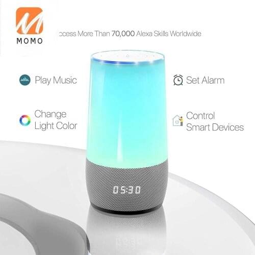 Built-in Multi-Color LED Desk Light Lamp V4.0 BT Smart Speaker Home Stereo Audio Voice Control 2.4G WiFi network