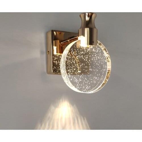 Simple Bedroom Living Room Crystal Wall Lamp Mirror Front Lamp Bathroom Makeup Lamp Wall Lights Home Decor Lights Mirror Light