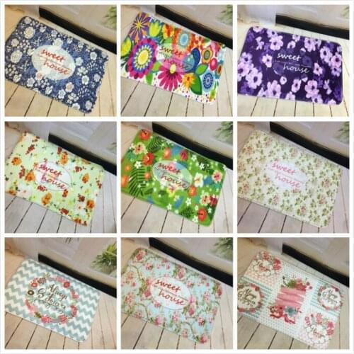 Mats Anti Slip Floor sweet house Flowers and plants printed Pattern Door Mat Carpet Rug for Bathroom Door Living Room