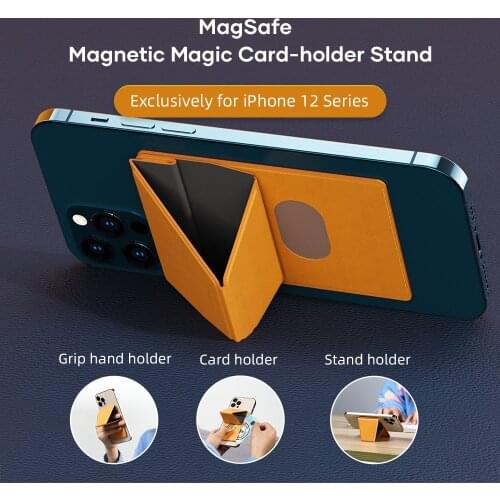 Rock Magnetic Magic Card-holder stand for iPhone 12 pro max 11 Xs max Leather Phone holder for Samsung Xiaomi Huawei Bracket