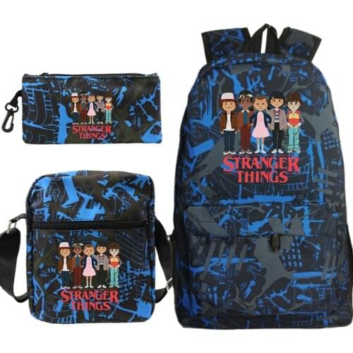 Stranger Things Backpack Bookbag Daily Knapsack Travel Mochila Casual Bag School Bags for Teenage Girls Boys 3 PCS/set Backpacks