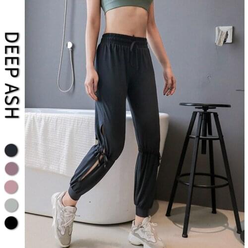 Sexy Sports Pants Womens Loose Pants Casual Leggings Ventilation Yoga Fitness Pants Running Pants Yoga Leggings Drawstring