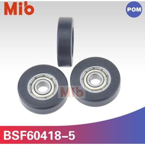 10PCS/lot 604zz ball bearing coated with black plastic pom sliding window door flat roller BSF60418-5