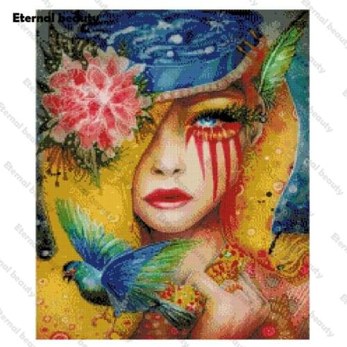 Blonde Girl Diamond Painting Wall Art Beauty Full Round/Square Diamond Embroidery Rhinestone Mosaic Cross Stitch Kits Home Decor