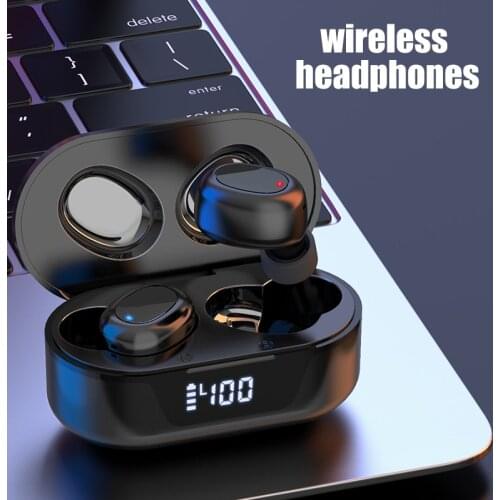 TW16 Bluetooth V5.0 Earbuds Wireless Sports Headphones Dual-mic Noise Reduction Stereo Sound LED Digital Display Earphone