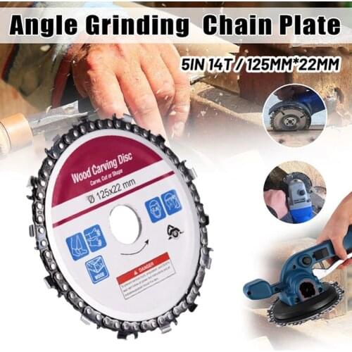 125*22mm 5 Inch 14 Tooth Angle Grinder ChainSaw Disc Blade Alloy Steel Chain Saw Wheel WoodWooking Cutting Carving Tool Accs