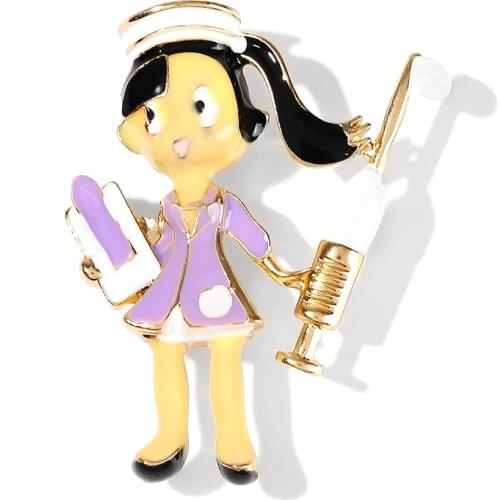 WYBU Newest Colorful Nurse Brooches For Girl Women Hospital Doctor Needle Broch For Women Gift