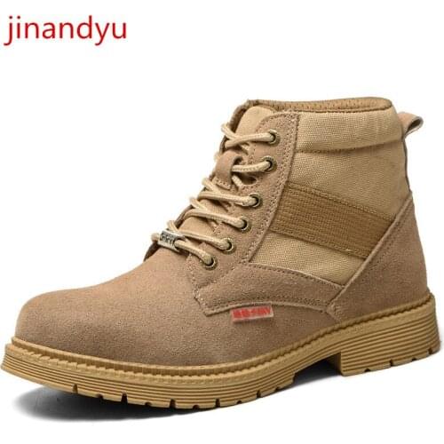 Outdoor Leisure Protective Shoes Steel Toe Anti-smashing Anti-stab Safety Boots Electrician Work Shoes Military Tactics Boots