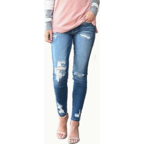 Plus Size S-XXXL Fashion Summer Women High Waist Skinny Jeans Hole Tassels Ripped Denim Slim Streetwear Stretch Casual Pants