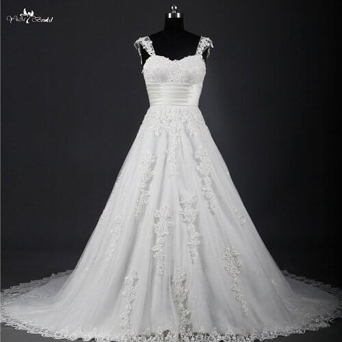 RSW799 Hot Sale Lace Wedding Dresses With Detachable Sleeves Bridal Gowns Beads Vestidos de novia Vintage 2016 Brautkleider