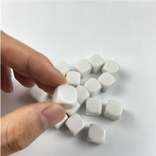10/12/14/16/18/20mm 200pcs White Blank Dice Acrylic Rounded Corner D6 Blank RPG Dice Write DIY Carving Children Teaching Dice