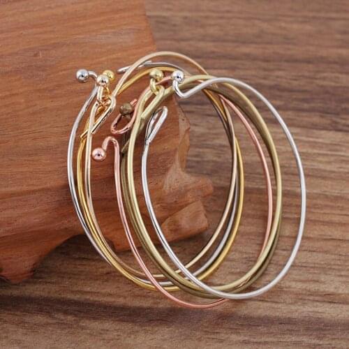 100pcs Charm Bangle 64mm European and American 1.4mm Wire Wrapped Bangle Wrist Bracelet