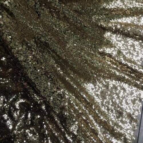 1Y/Lot black mesh lace 3mm light gold sequins fabric for sequins embroidered dress DIY material