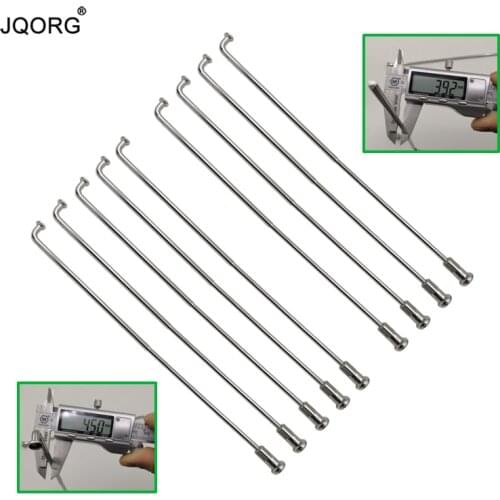 20 Pieces A Lot 304 Stainless Steel Material Butted 4.50 mm - 3.92 mm Cylinder J-bend Motocross Wheel Spokes With 22 mm Caps