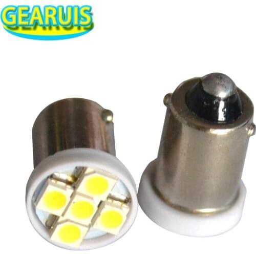 500 PCS Car T4W BA9S 5 SMD 1210 3528 LED 5md 5led License plate Bulbs Reading Parking Light Auto Wedge Lamp LED Bulbs 12V White