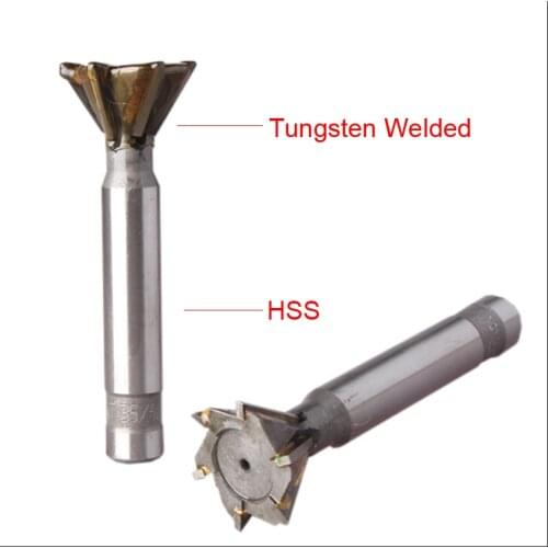 75mm 100mm Cutting Edge Diameter 45 60 Degree 8/10 Flute Tungsten Carbide Welding HSS Straight Shank Dovetail Milling Cutter