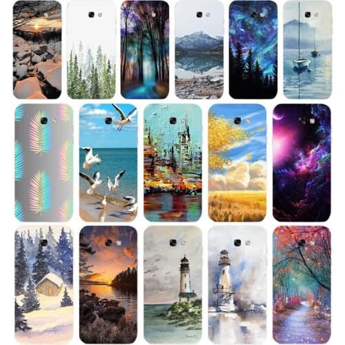 98AA Forest Art Sky Sea Tree Soft Silicone Tpu Cover phone Case for Samsung Galaxy A5 2015 2016 A7 2017 A8 Plus A9 2018 A80
