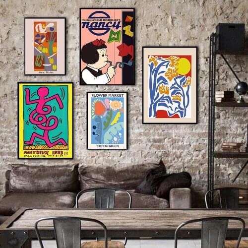 Modern Abstract Boho Style Gallery Canvas Painting Poster and Print Wall Art Pictures Posters Living Room Home Decor No Frame