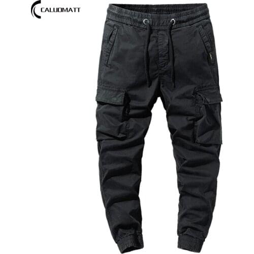 New Men Jogger Pants Solid Cargo Male Pants 2021 Streetwear Fashion Trousers Pocket Casual Joggers Sweatpants Mens Clothing