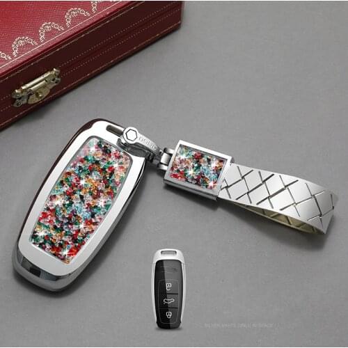 Car Remote Diamond key case key Cover For Audi A6 C8 A7 A8 Q8 2018 2019 Car Styling Car Accessories