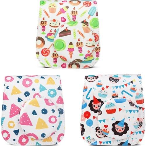 Fujifilm Instax Mini 11 9 8 Camera Case Dessert PU Leather Instant Camera Shoulder Strap Bag Protector Cover Case Pouch