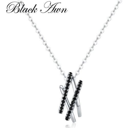 BLACK AWN Femme 925 Sterling Silver Necklaces Pendants Women Jewelry Necklace Bijoux P198
