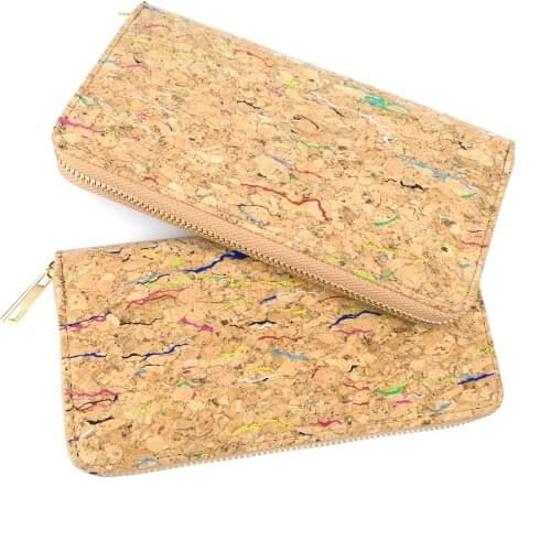 Rustic Natural Color Long Women Cork Wallet Vegan Credit Card ID Holder Classic Women Wallet