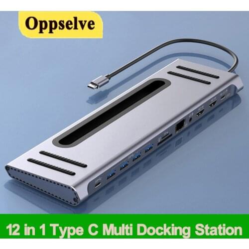 USB Type C Hub Docking Station Adapter USB 3.0 Dual HDMI-compatible MST Dual Monitor VGA SD TF PD For Macbook Pro/Air Thinkpad