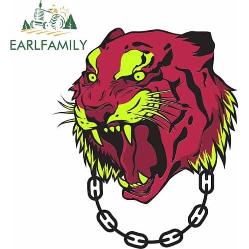 EARLFAMILY 13cm x 10.8cm for Roaring Tiger Decal Windshield Funny Car Sticker Creative Motorcycle Occlusion Scratch Decoration