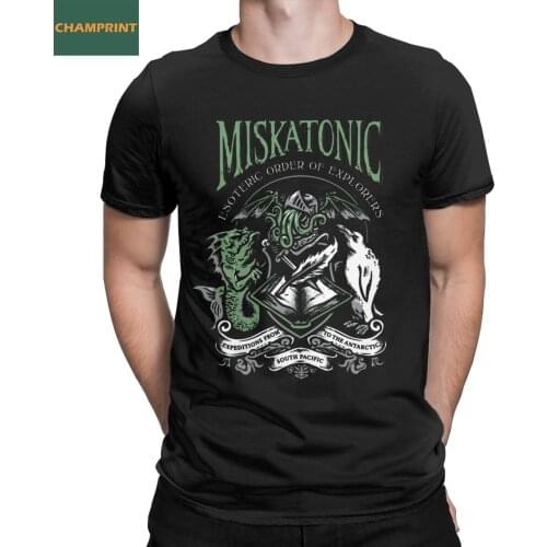 Miskatonic Esoteric Order Of Explorers Men T Shirt Cthulhu Awesome Tee Shirt Short Sleeve O Neck T-Shirt Cotton Gift Clothing