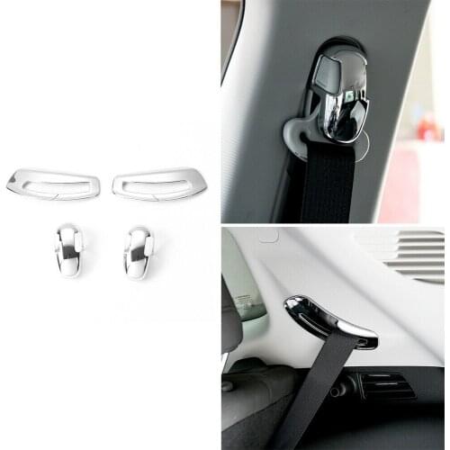 Chrome Car Seat Belt Trim Cover Fit For Jeep Compass 2017-2018 Accessories 4PCS