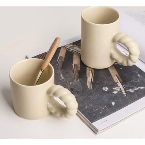 Ins Simple Ceramic Coffee Mugs Cup Top Quality High-value Water Cup Home Office Mug Solid Color