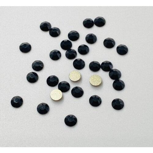Jet Color ss16,ss20,ss30 Size 8 Big+8 Small Flat Back Non Hot Fix Glue On Rhinestone