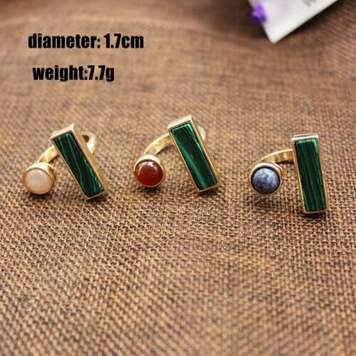Natural Stone Sweet Cute Open End 3 Colors Rings For Women Girls
