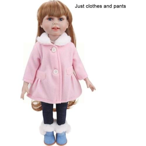 New Fit 18 Inch Baby New Born Doll Clothes Doll House White Piece Dolls 2 Plaid For Girl Powder Multicolor Suit Accessories Z1V8