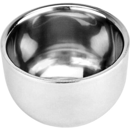 Men Double Layer Stainless Steel Cup Thicken Durable Shave Soap Bowl Heat Insulation Smooth Shaving Mug Wine Alcohol Tea Cup