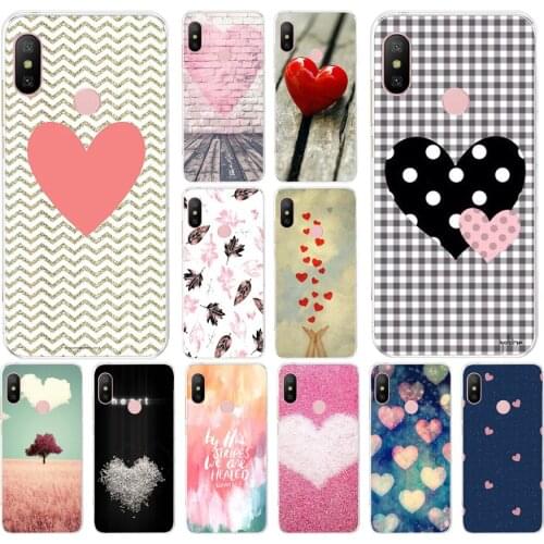 164FG Heart Silk print Soft Silicone Tpu Cover phone Case for xiaomi redmi 7 7a note 4A 4X 6 Pro 6A 7