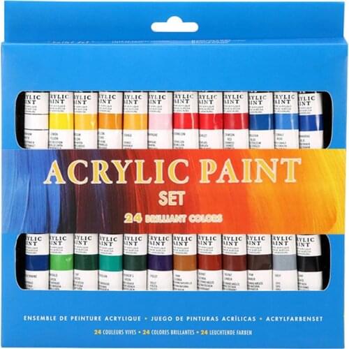 24Colors/set Paint Tubes Watercolor Paint Safe Fun Acrylic Paints Suit For DIY Drawing Painting
