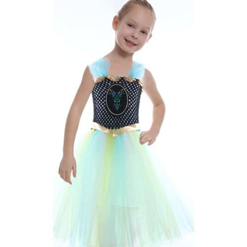 New anna costume children princes dresses for girls clothes infant girl fantasy carnival costume for children fantasy girl 3-11Y