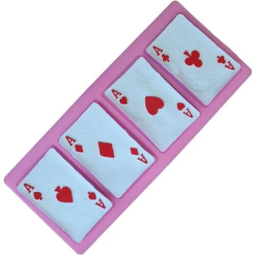 Poker Cards Design Cake Molds 3D Silicone Mold Soap Fondant Chocolate Mould Kitchen Baking Bakeware Cake Decoration Tool