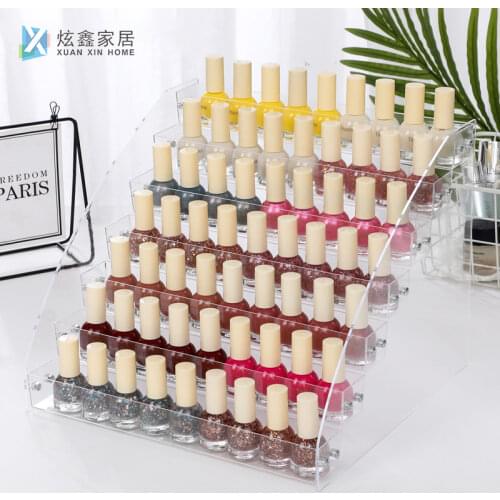 Clear Nail Polish Display Rack Multi Layer Fashion Acrylic Holder Lipstick Display Hanger Household Cosmetics Storage Shelf