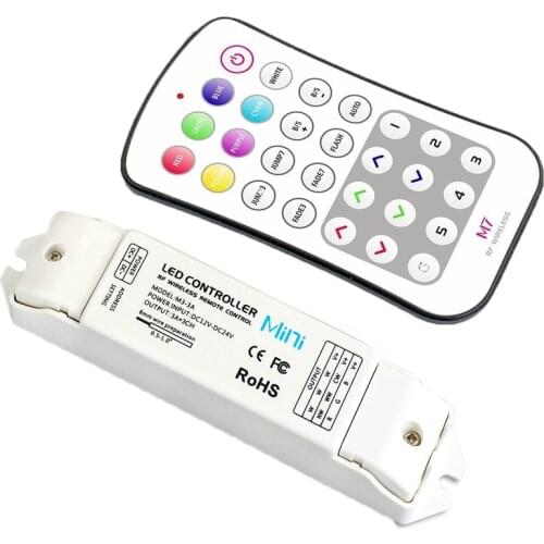 LTECH New 2.4Ghz RF Remote Wireless Touch Panel DC12V 24V Input 9A 216W Output RGB LED Controller for 5050 3528 LED Strips Use