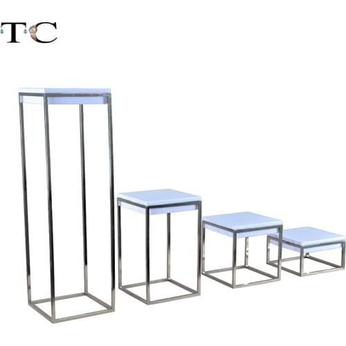 Silver Color Stainless Steel White Leather PU Jewelry Earring display showcase Jewellery Display Rack stand holder Window Showed